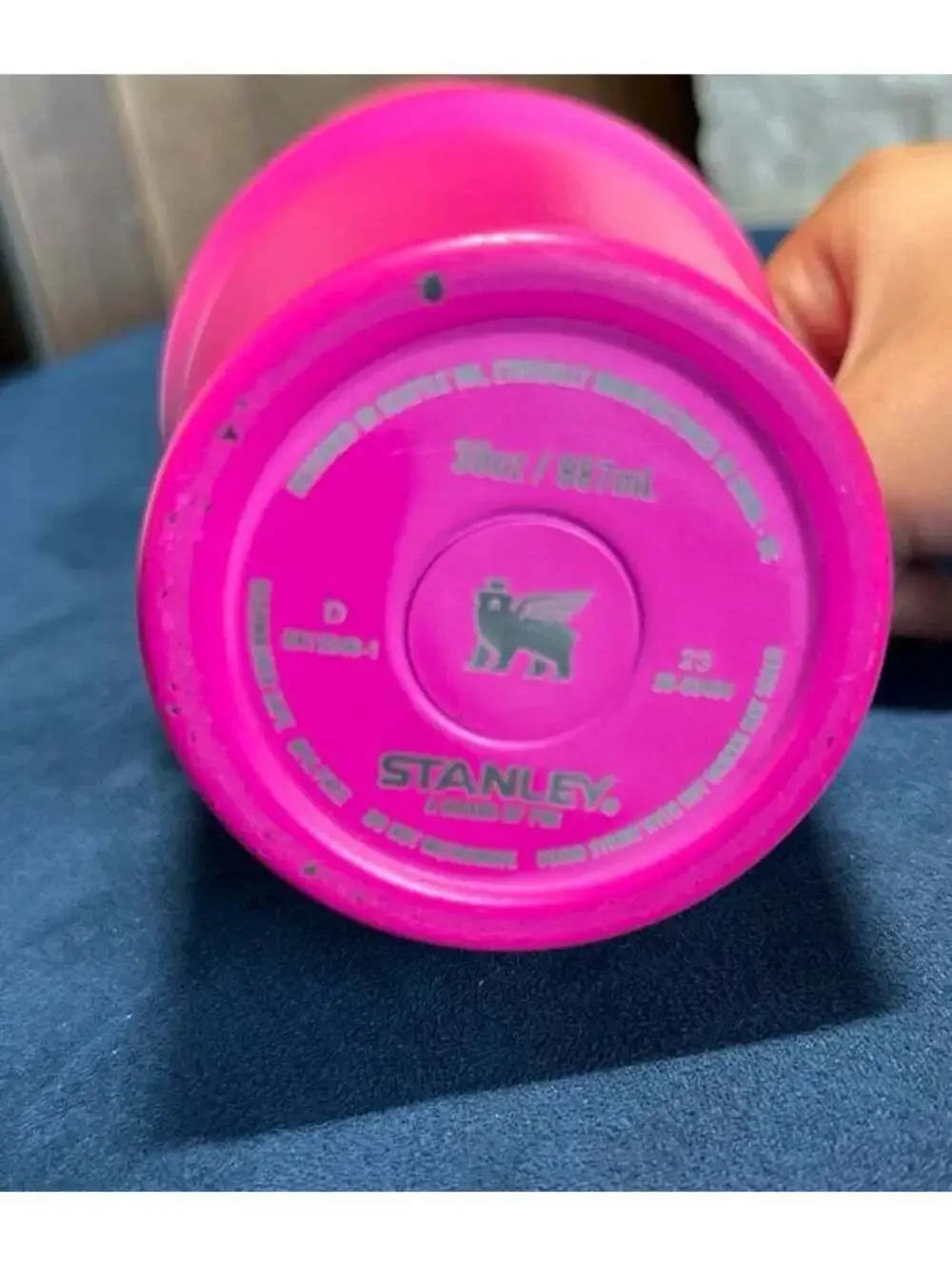 Neon pink STANLEY Tumbler Cup with Handle and Straw